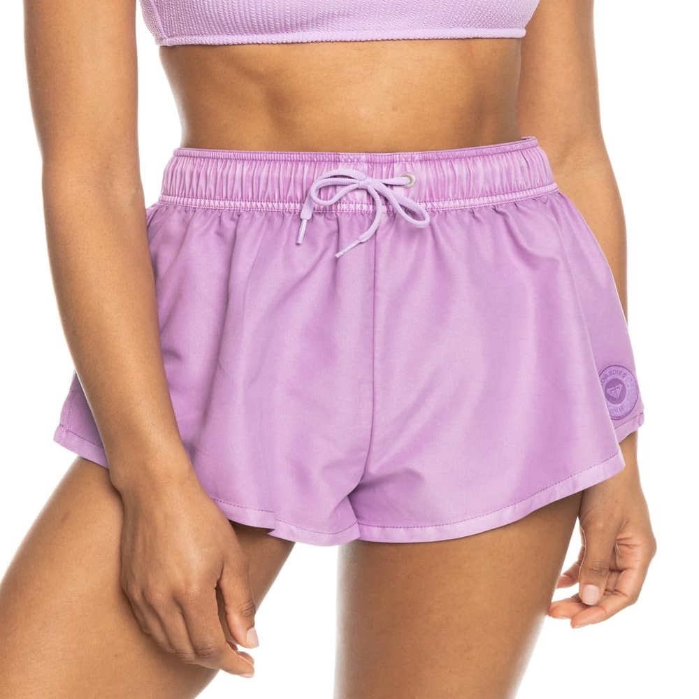 NWT Roxy Women’s Petal Purple‎ Quick-Dry Elastic Waist Swim Shorts XX-Large